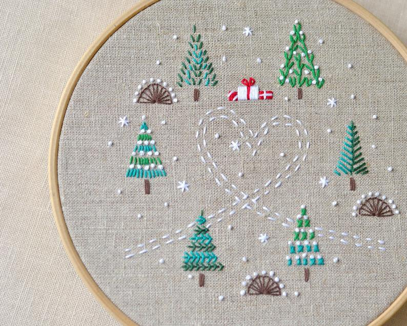 Embroidery pattern - Christmas trees