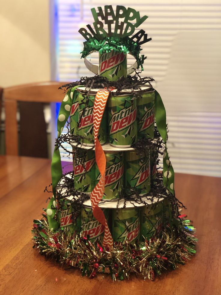 Mountain Dew Birthday Cake in a Jar