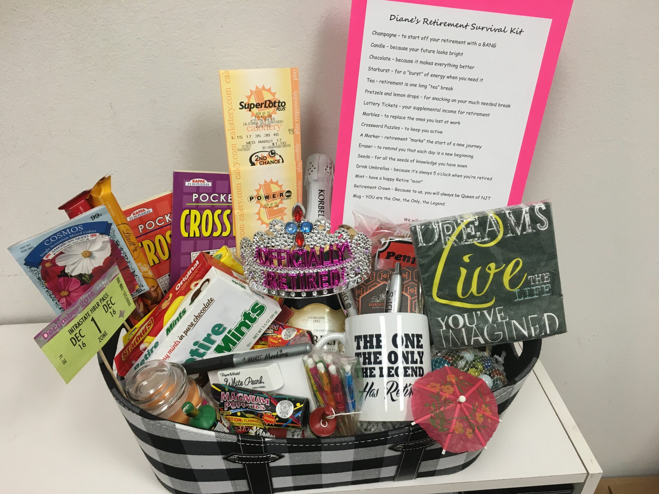 Retirement Survival Kit Basket