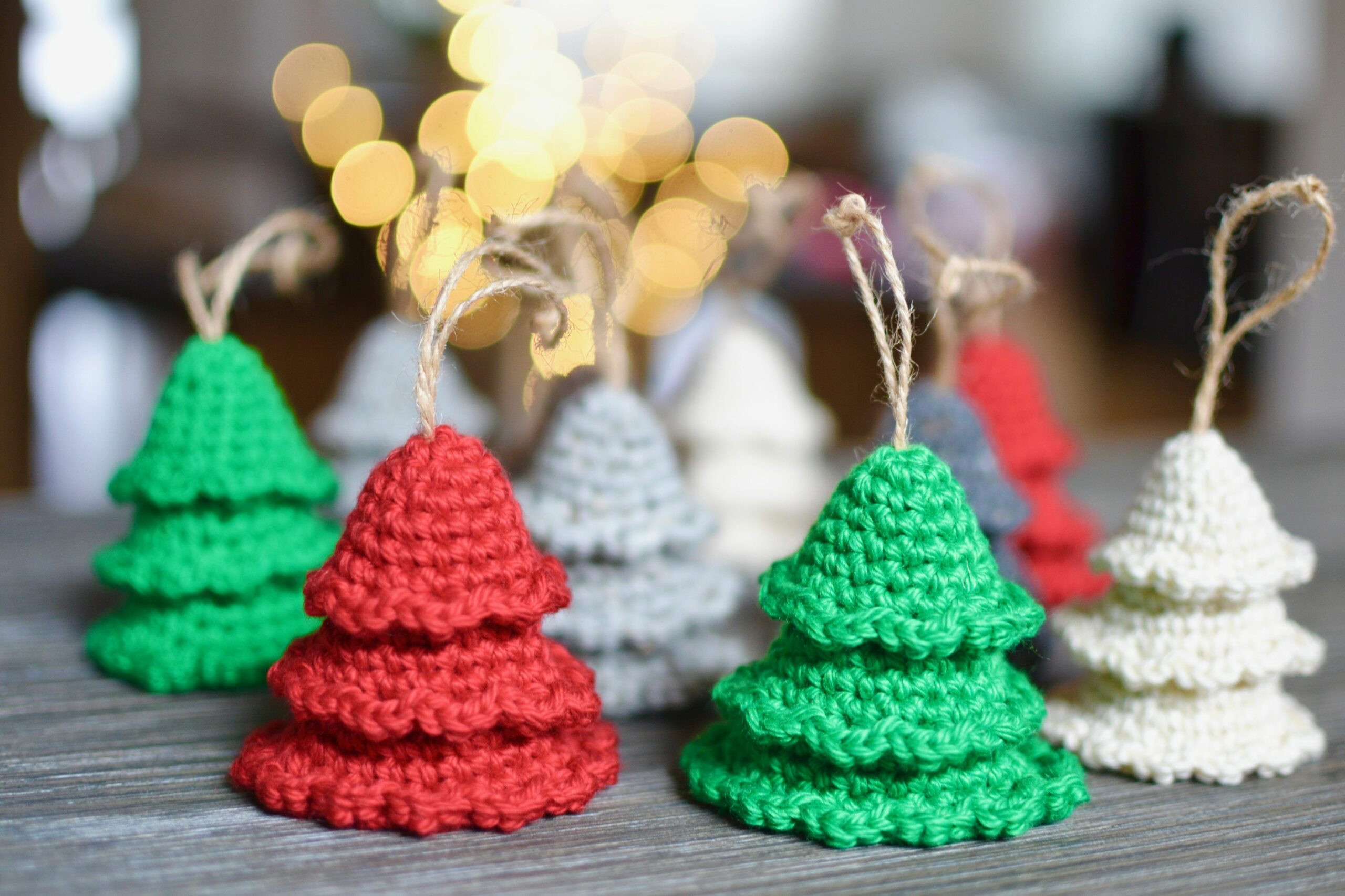 Rustic Tree Ornaments Crochet Pattern