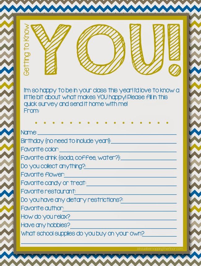 Free Printable Teacher Appreciation Questionnaire - Printable Templates