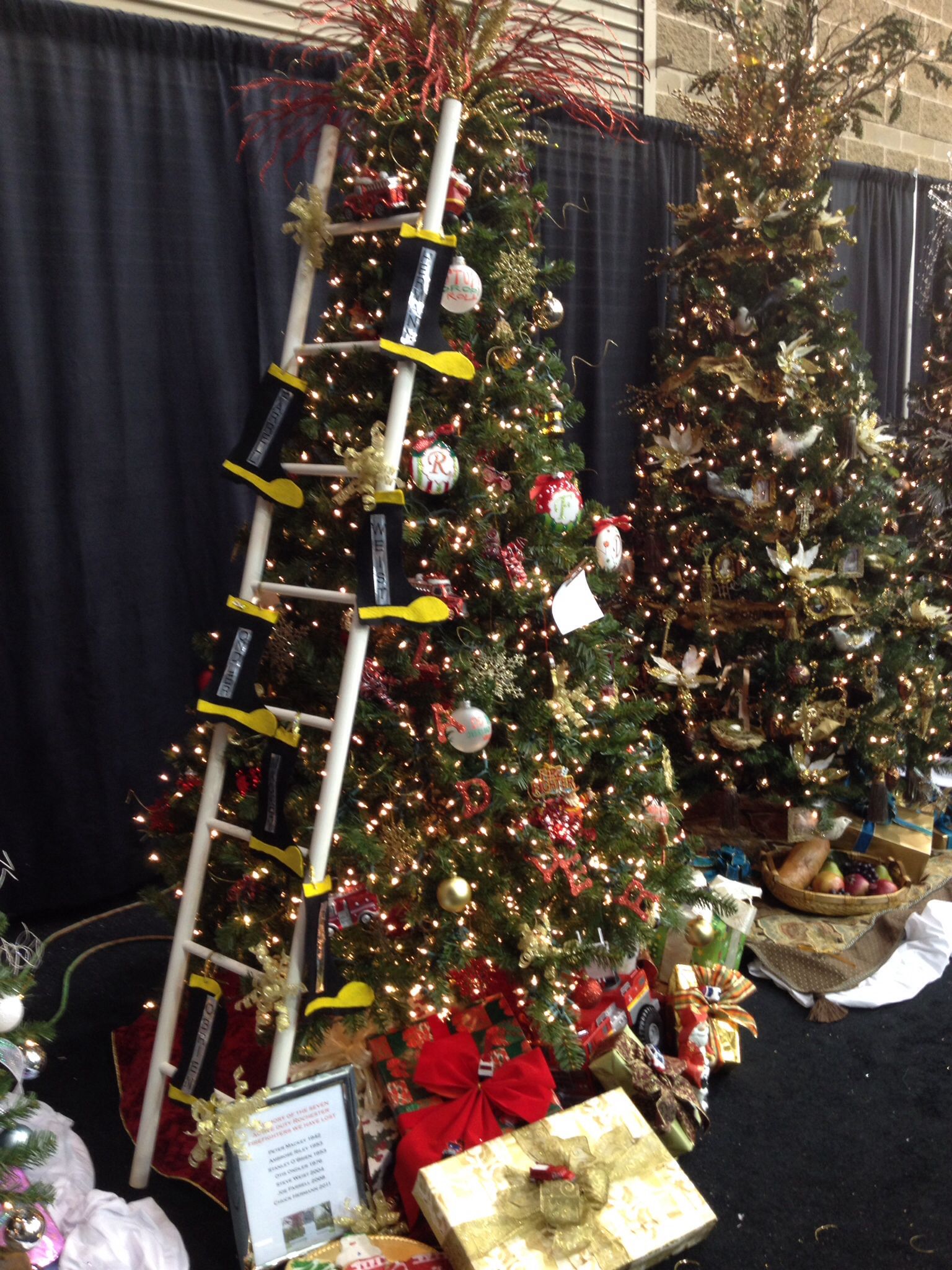 Fire department themed tree Christmas Parade, White Christmas Tree