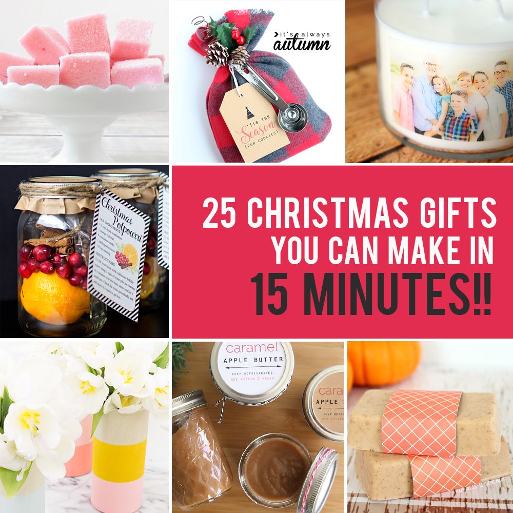 50 Homemade Christmas gifts {15 minutes!} | Easy homemade christmas