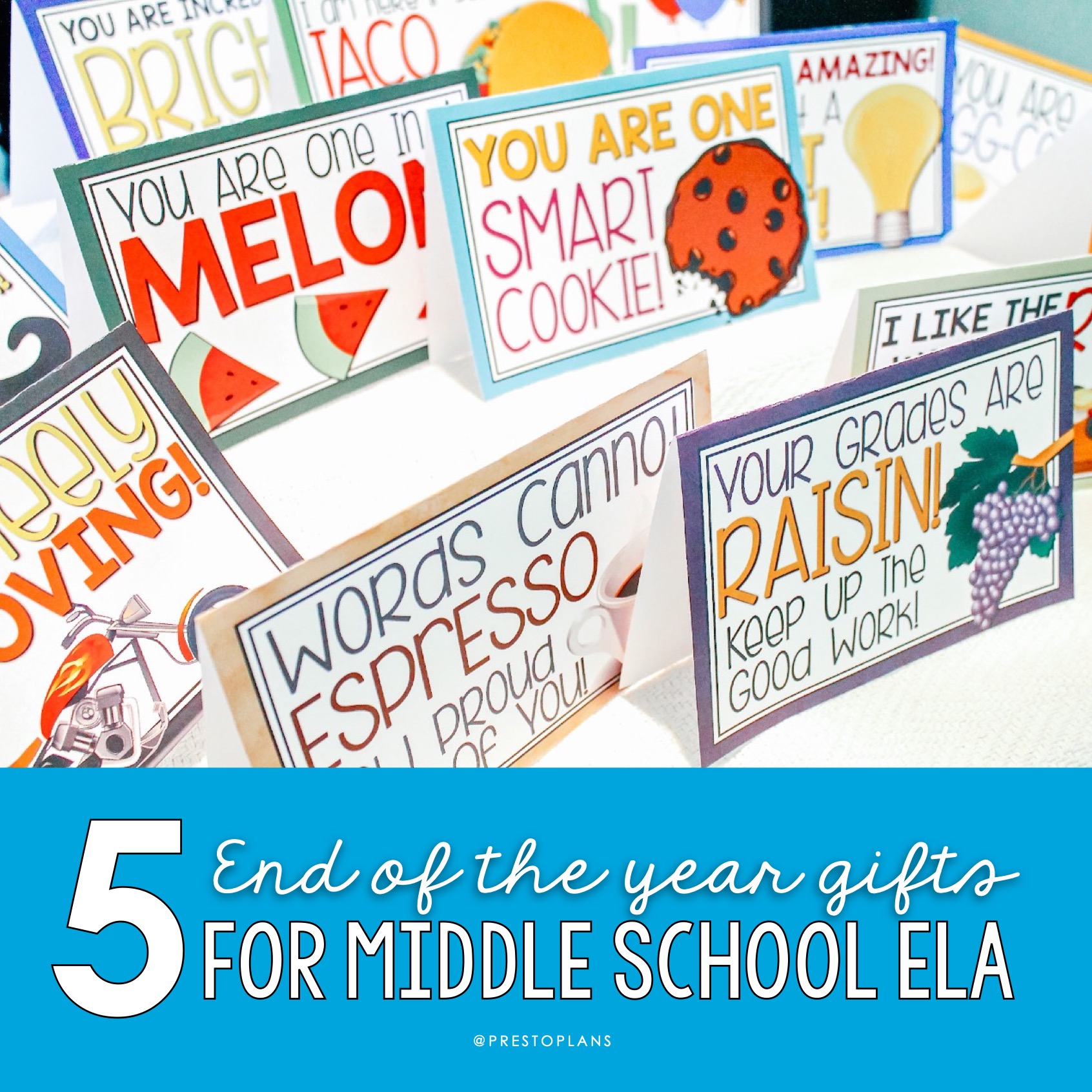 5 End of the Year Gifts to Give Students in Middle School ELA - Presto