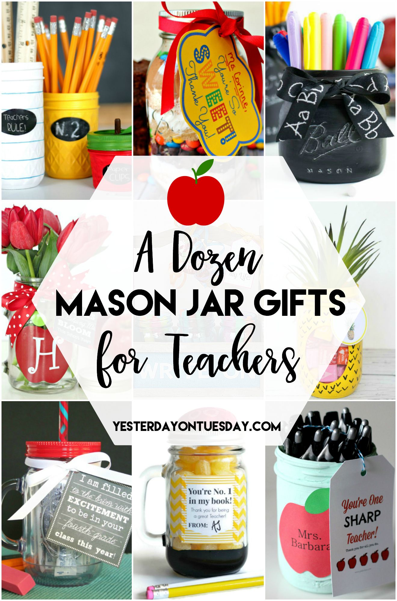 A Dozen Mason Jar Gifts for Teachers: Great ideas to make that teacher