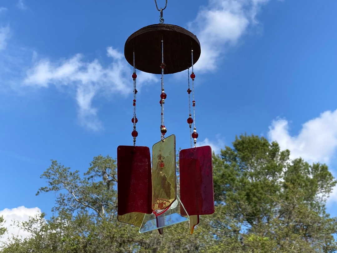 Kansas City Chiefs' Stained Glass Wind Chime