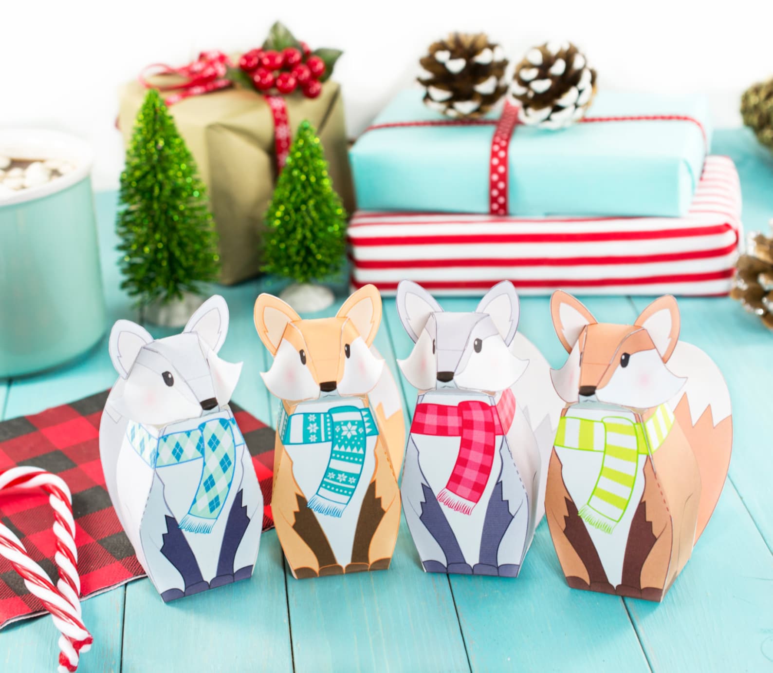 Printable Winter Fox Gift Boxes DIY Christmas Party Favor - Etsy