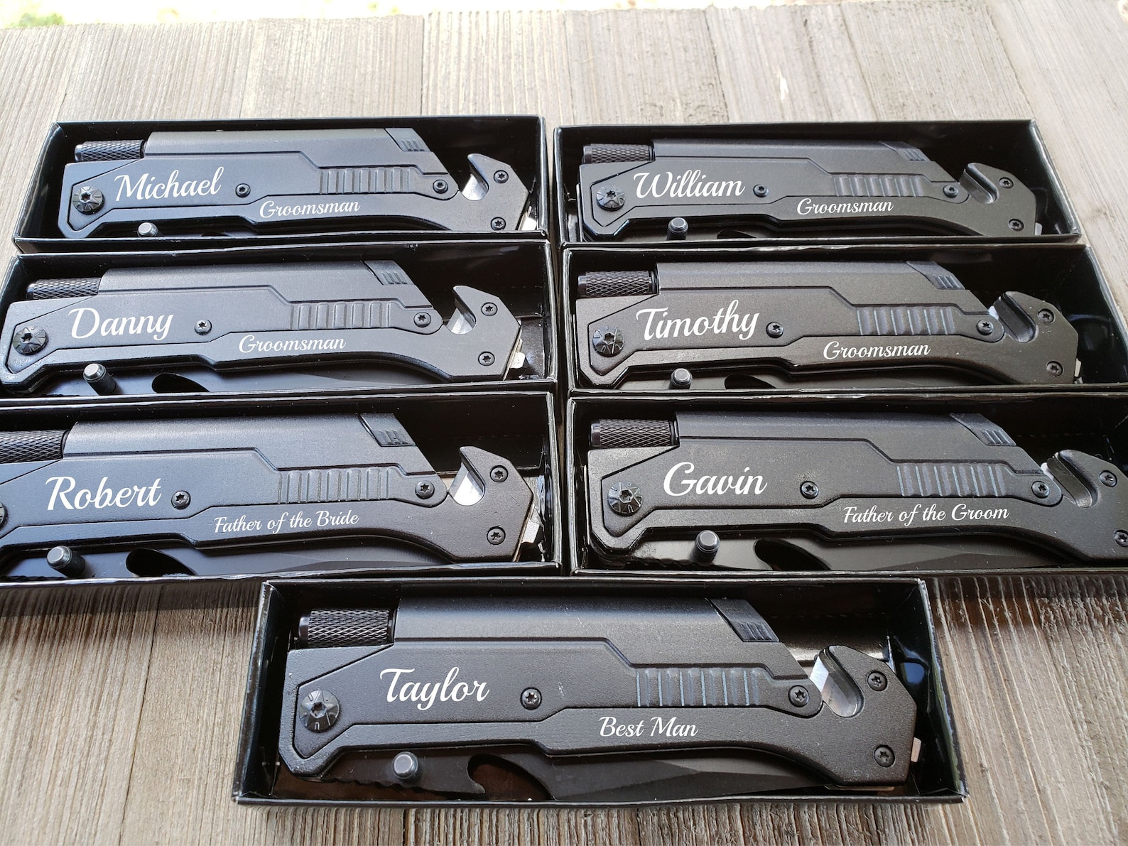 Set of Groomsmen Gifts Personalized Knives for Groomsman Gift