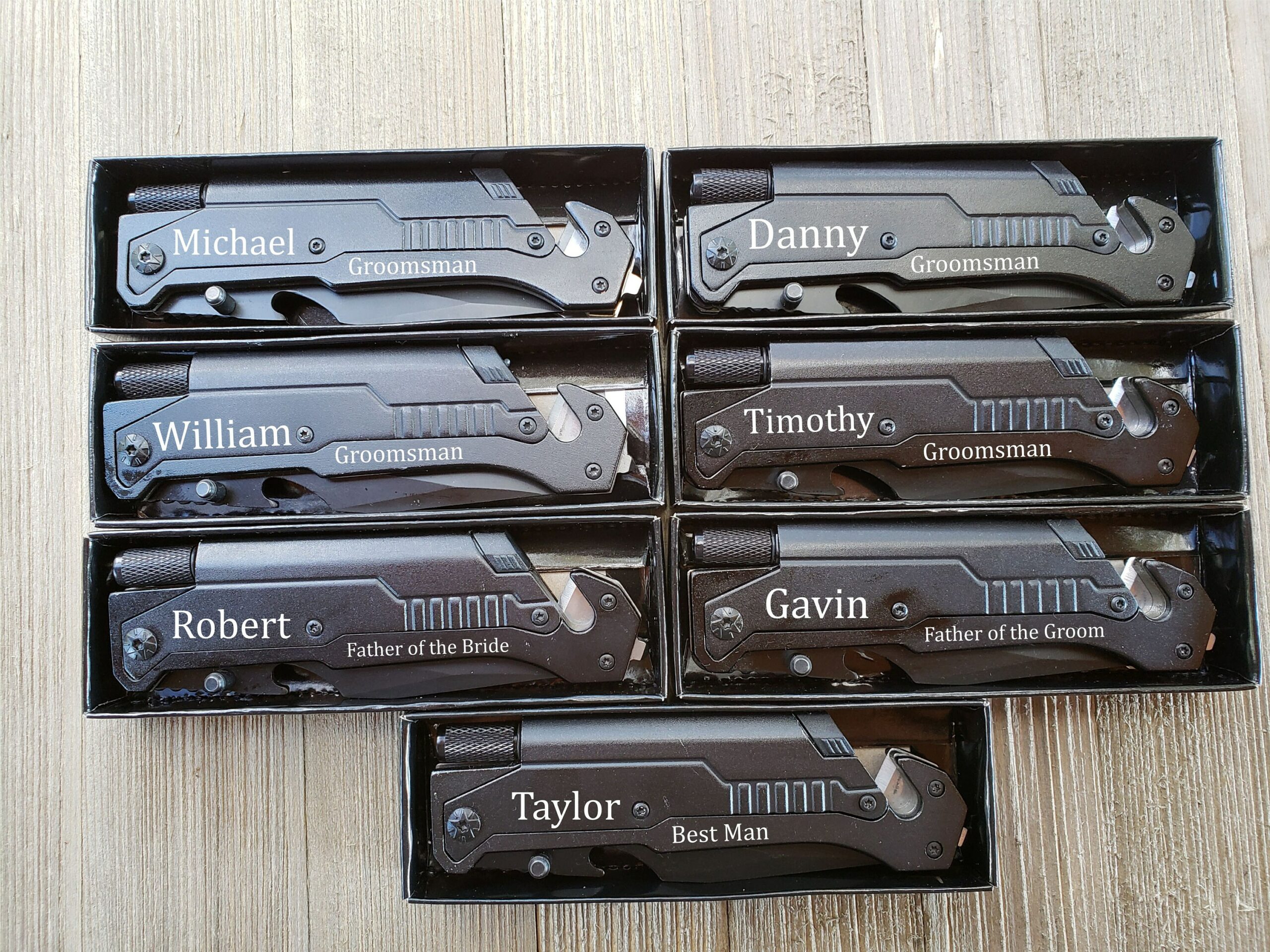 Set of Groomsmen Gifts Personalized Knives for Groomsman Gift