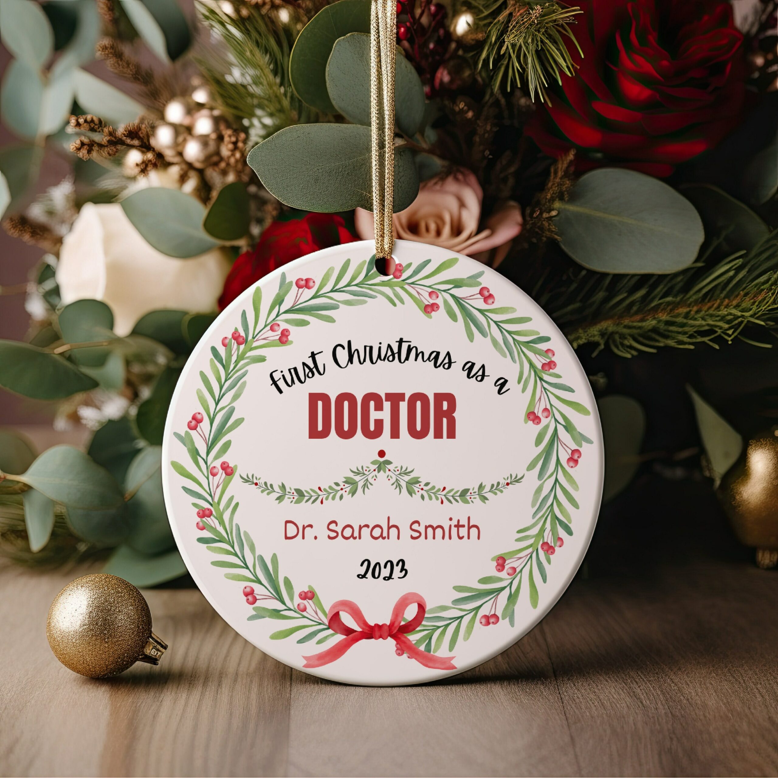 Custom Christmas ornament for doctors